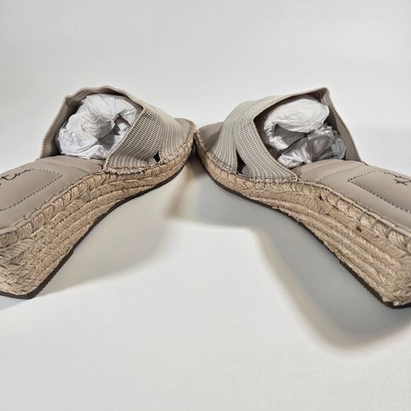 L Me Too Cayman Natural Ivory Slip On Wedge Sandals Womens Size 10 Espadrille - Picture 7 of 10